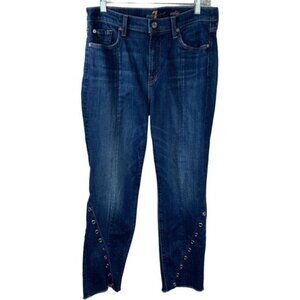 7 For All Mankind Edie Bootcut Stretch Jeans Size 30 10 Medium Wash USA Made